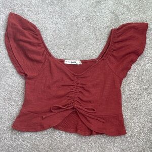 XS Orange Crop Top W/bow